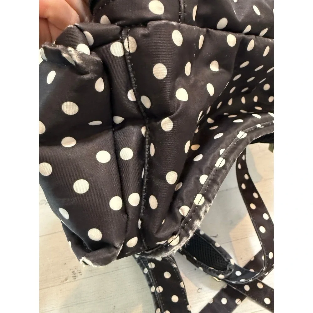 Jujube Be Right Back backpack diaper bag duchess print black and white polka dot